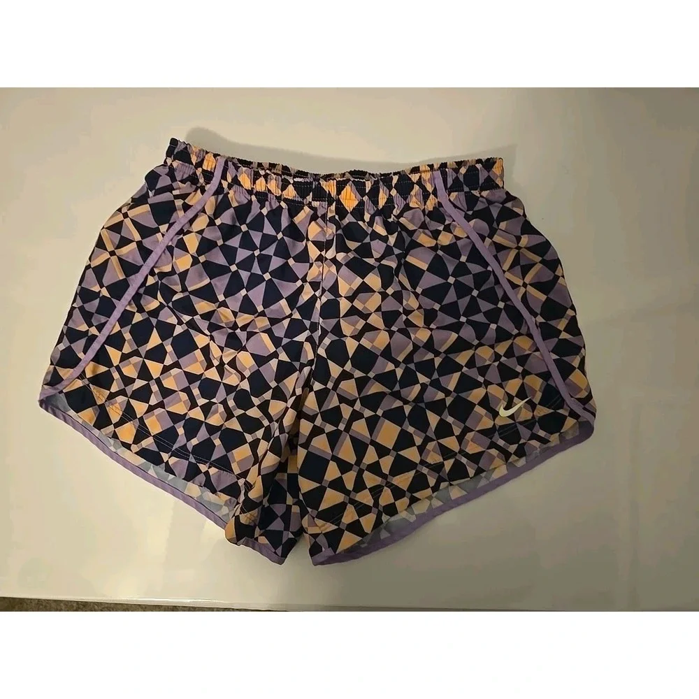 Nike Girls Purple Design Dri-Fit Running Athletic Shorts Size XL